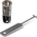 Cigarette Lighter Socket, Cigarette Lighter Base with Disassembly Tool, Replacement for 25776667 J42059 25774623, Universal for Most Car Models (Silver)