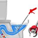 51 Inch Toilet Auger Snake with 4 Claw Grabber Fits Pipes 1.6 Inches or Larger Flexible Clog Removal Tool for Toilets and Drains