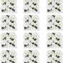 Pack of 12 Artificial Silk Flower Panels, Faux Floral Wall Background for Wedding Party Engagement Bridal Shower Arrangement Home Decorations - White