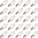 25 Pack C9 Replacement Light Bulbs, C9 Clear String Lights Repalcement Bulbs Fits in C9/E17 Intermediate Base, 7W Night Light Bulbs for Indoor Outdoor Christmas String Light Patio Holiday
