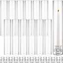 12 Set Glass Hurricane Candle Holders 11.8" Open Ended Glass Candleholder Tube Shape Bottomless and 2.1" Taper Clear Candlestick Holder Bulk for Table Centerpiece Wedding Party Home Decor (12, Clear)