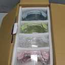 20oz Food Storage Containers with lids Set, Airtight 2.5 Cup Glass Meal Prep Containers, Heat-Resistant BPA-Free Glass Containers for Soup Leftover, Microwave, Dishwasher Freezer Safe (4 Packs) (Multicolor+Clear)