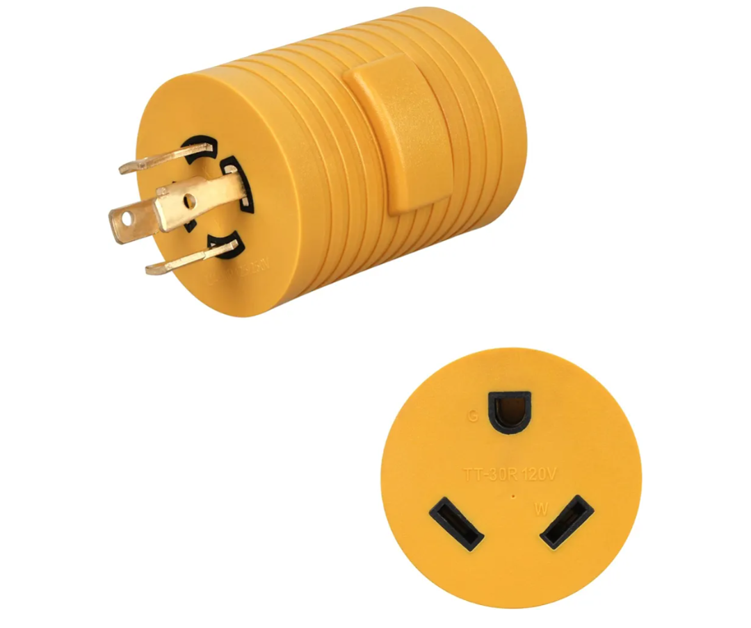 NEMA L14-30P to TT-30R 30 Amp RV Generator Adapter, 4 Prong Locking 120/240V L14-30P Generator Plug to TT-30R 30A RV Outlet,for Camper Trailer Portable Power Adaptor