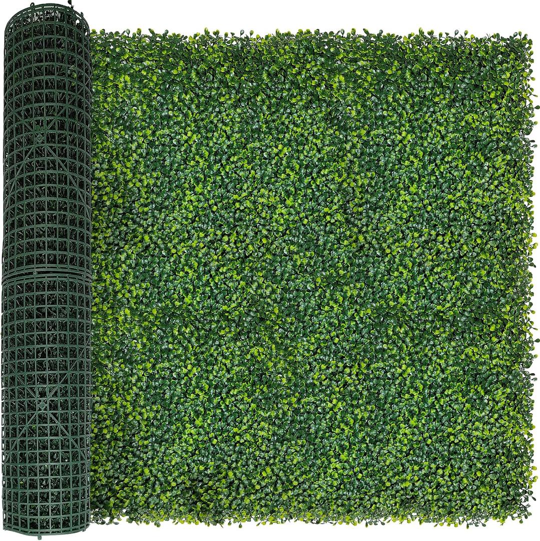 ODTORY Artificial Boxwood Roll Panels:40 X 120 in(33.5 sqft) UV-Anti Artificial Ivy Privacy Fence Wall Screen for Indoor Outdoor Green Grass Wall Decor & Ivy Fence Covering Privacy