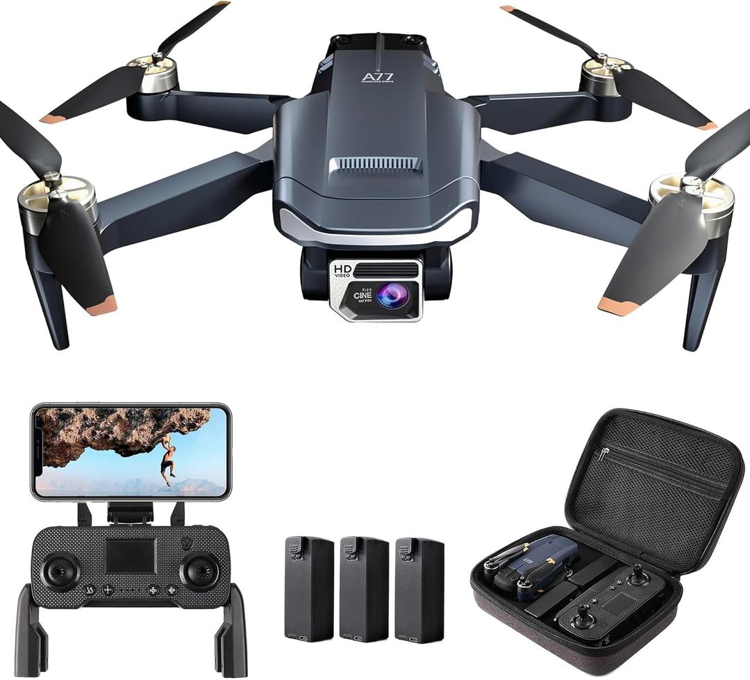 2650 ft Long Range Super Enduring Brushless Motor Drone with 84 Mins Super Long Flight Time, Drone with 4K HD Camera for Beginners, CHUBORY A77 WiFi FPV Quadcopter, Follow Me, Auto Hover, 3 Batteries
