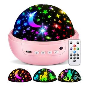 COOLNIGHT Kids Night Light Projector, [93 Lighting+3Films+Remote] Star Projector for Kids, 3 Brightness+3 Timer Star Lights for Bedroom, 360°Rotate + Quieter Stars for Ceiling, Girls Night Light, Gift