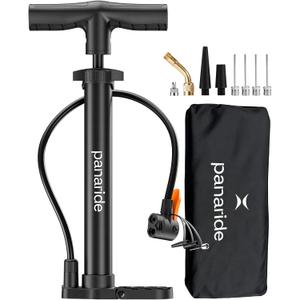 Bike Pump Floor, Advanced Bike Tire Inflator, Bicycle Hand Air Pump with Dual Presta and Schrader Valves, Handheld Pump, Suitable for Road and Mountain Bikes, Baby Stroller, Balls