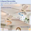 Depuley 52-Inch Ceiling Fans with Lights: Caged Ceiling Fans Dual Finish 5 Blades - Farmhouse Ceiling Fan with Remote Control for Rustic Living Room Outdoor Patio Reversible (White Grey)