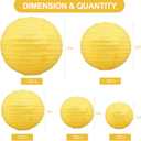 BEISHIDA Yellow Round Paper Lanterns Decorative Hanging Asia Chinese Japanese Paper Lanterns Lamp for Birthday Halloween Wedding Baby Bridal Shower Fall Home Decor Party Decoration10 Packs, 4681012 Inch