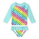 Toddler Girls Swimsuit Rashguard Set Summer Beach Breathable Tankini with UPF 50+ Sun Protection 2T