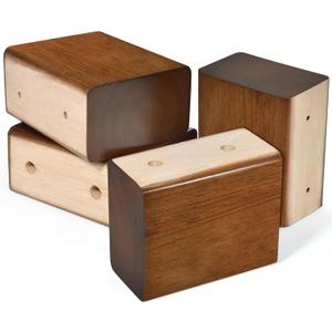 Wood Bed Risers (Brown, 4 inch)