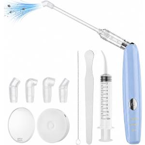 Tonsil Stone Remover Kit, Upgraded Rechargeable Tonsil Stone Vacuum with LED Light & Saliva Reservoir, Best Fast Painless Tonsillolith Removal Tool, Fight Bad Breath, Safe Silicone & 11 Attachments