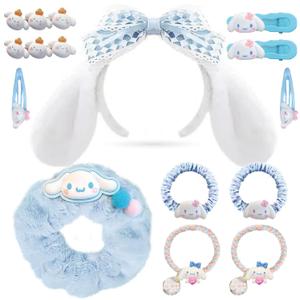 Cute Hair Accessory Set Cute Headband Various Styles of Hair Clips, Hair Cords, Hair Ties Plush Hair Loop Blue