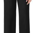 AFITNE Womens Wide Leg Pants High Waisted Business Casual Pants 29"/31" Pull On Dressy Yoga Lounge Trousers (X-Large, Black)