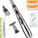 UYGHHK 3-in-1 Massage Acupuncture Pen, Electronic Pain Relief Therapy, Meridian Energy Massager Pen Self Massage Tools Muscle Healing with Massaging Gel