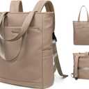 Convertible Laptop Backpack for Women Men Carry on Tote Backpack Teacher Bookbag for College Work Nurse Travel Leisure,16 Inch,Champagne Brown
