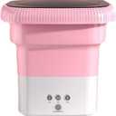 Portable Washing Machine Mini Foldable Washer, Compact Laundry Washer for Underwear Socks Baby Clothes, Lightweight Small Washing Machine (Pink)