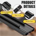 Pushglossy 2 Pcs 36" Double Bubble and Fins Door Sweep 1-3/4" Wide Vinyl Weatherstrip Seal for Exterior Doors Energy Efficient Draft Stopper Easy Slide in Installation Blocks Dust/insects/noise(Black)