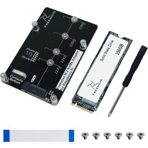 Freenove M.2 NVMe Adapter for Raspberry Pi 5 (with 256GB SSD), M.2 HAT Add-on Board, Solid State Drive, PCIe 2.0/3.0, Tested Speed 800 MB/s