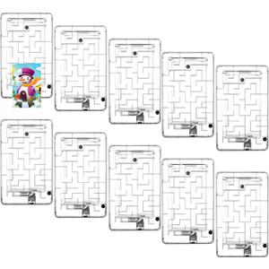 Civaner 10 Pieces Puzzle Box Money Maze Gift Holder Plastic Puzzle Card Holder Intellectual Pinball Machine Game Fun Birthday Christmas Party Favors for Adults(Clear)