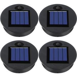 4 Pieces Replacement Solar Light Tops Outdoor Hanging Lantern Solar Light Parts Round Waterproof Decorative for Outdoor Hanging Lanterns, Warm(3.35 Inch in Diameter)