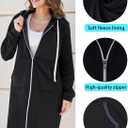 Ablanczoom Womens Long Zip Up Hoodies Comfortable Fleece Fashion Sweatshirts 2026 Casual Jackets with Pockets (Small, Black)