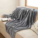 Bedsure GentleSoft Fleece Blanket Twin Size Grey - 300GSM Lightweight Plush Fuzzy Cozy Soft Warm Blanket for Bed, Sofa, Couch, Travel, Camping, 60x80 inches