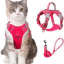 Cat Harness and Leash Set for Walking Escape Proof for Small Large cat Kitten Harness with ID tag Pocket (Pink,S)