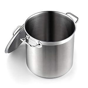 Cooks Standard Professional 11 Quart Stainless Steel Stock Pot with Lid
Large Cooking Pasta, Soup, Spaghetti, Oven Safe, Dishwasher Safe, Cookware for Canning