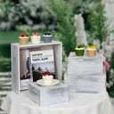 4 Pieces Wooden Cake Stands,Antique White Cupcake Stands for Display,12 inches Square Wooden crates,Wood Display risers for Wedding,Birthday Party,Christmas,etc. (Antique White)