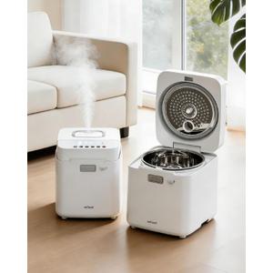 Mifasol Stainless Steel Humidifier, 3.3L Warm Mist Humidifiers for Bedroom, Easy Clean Steam Humidifiers for Home, Dishwasher Safe Humidifier Large Room, White