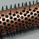 Nimmu Thermal Brush for Blowout Look, 1.5 inch Heated Round Brush, Curling Iron with 10 Temperature Control, Hot Styler Dual Voltage for Travel, Black Gold