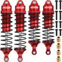 4PCS RC Car Shock Front & Rear Shock Absorber Assembled Set Compatible with 1/ 10 Traxxas Slash/ Rustler/ Stampede 4x4 4WD Replacement Upgrade Parts (Red)