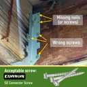 #9 x 1-1/2" SD Connector Screws, 500 pcs 1/4" Hex Drive Heavy-Duty Joist Hanger Screws for Decking,Framing, and Wood-to-Wood Connections, Mechanical Galvanized