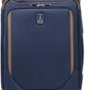 Travelpro Crew Classic Lightweight Softside Expandable Carry on Luggage, 8 Wheel Spinner Suitcase, Men and Women, Carry On 21-Inch, Patriot Blue