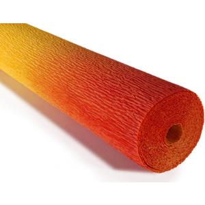 Cartotecnica Rossi Italian 180g Crepe Paper Roll 19.6 Inch Wide 8.2ft Long for Wedding Ceremony Various Large Festivals Decoration (Orange-Yellow Gradient(576-9))