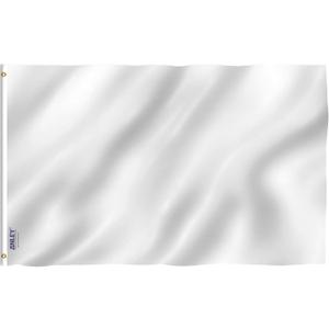 Anley Fly Breeze 4x6 Foot Solid White Flag - Vivid Color and Fade Proof - Canvas Header and Double Stitched - Plain White Flags Polyester with Brass Grommets 4 X 6 Ft