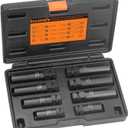8PCS Wheel Lock Removal Kit Tool, SAE Metric Lug Nut Master Key Set, Wheel Lock Key for Easily Removing Locking Lug Nuts on Aftermarket and Wheels Tire