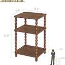 Fultyle Small Side Table, 3-Tier End Table Living Room with Storage, Wood Accent Table Bedside Table for Bedroom, Office and Small Spaces (Walnut Brown)
