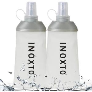 INOXTO Soft Flask,Collapsible Soft Water Bottles for Hydration Vests and Running Packs, Soft Flask Running Bottles for Hiking Cycling(250/500 ml) (2 PCS BIG)