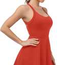 JAFINSY Womens Workout Tennis Dress with Built in Shorts and Bra Athletic Golf Activewear for Exercise (Red), Large