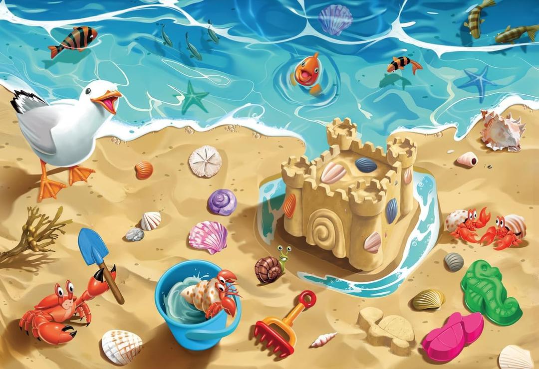 Ravensburger Fun at The Beach - 24 Piece Floor Jigsaw Puzzle for Kids | Engaging Coastal Adventure | Promotes Problem Solving Skills | FSC-Certified