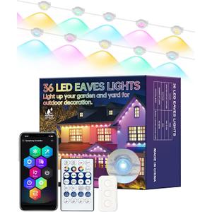 Permanent Outdoor Lights, 63.6ft with 36 RGBIC LED Light with App Control, Waterproof Permanent Christmas Lights for Outside Roofline Decor, Garden Decor, House,Party, Holiday Xmas Decoration