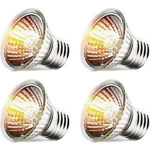 CALPALMY 4-Pack 75W UVA+UVB Bulbs | Heat and Light for Reptiles and Amphibian Tanks, Terrariums and Cages | Works with Various Lamp Fixtures