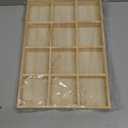Yardwe Wooden Jewelry Tray, 12-Compartment Light Brown Wood Storage Organizer for Rings, Earrings, Beads, and Accessories, 13.77 X 9.44 X 1.37 Inches