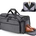 Garment Duffle Bags for Travel, YKK Zippers Carry On Convertible Suit Bag with Waterproof Compartment & Shoe Compartment & Shoulder Strap