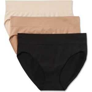 Warner's Women's Blissful Benefits No Pinching No Problems Dig-Free Seamless Stretch 3-Pack Bikini Wrw251bk10 (Medium)