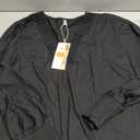 Dokotoo Women's Casual V Neck Long Sleeve Shirts Loose Tunic Tops Business Tee Blouses (X-Large, Black)