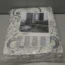 LAMIT Grey Linen Curtains 108 inches Long for Living Room, Long Farmhouse Curtains Grommet Light Filtering Pattern Window Curains & Drapes Vintage Floral Printed, 2 Panels, Each 52 x 108 Inch