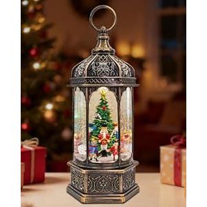 Extra Large Musical Nutcracker Christmas Tree Snow Globe - Lighted Christmas Snow Globes Lantern with Swirling Glitter, LED Lights, 8 Classic Songs, Xmas Decorations Gift for Adults Men and Women